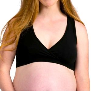 French Terry Racerback Nursing & Sleep Bra - Black. Size: Medium Busty.
